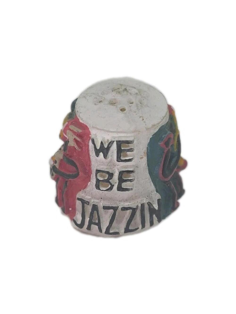 Vintage Jazz Theme Collectible Thimble We Be Jazzin Hand Painted Sewing Souvenir